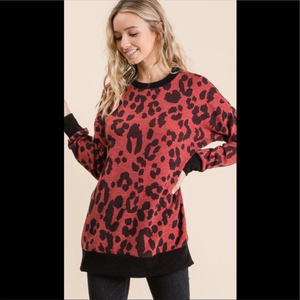 Red Leopard Print Top - Picture 8 of 8